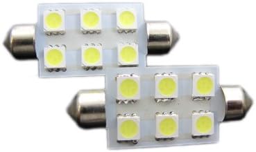 JLC - 2 Pieces DE4410 211-2 212-2 214-2 D42-D44 8-SMD 5050 LED Chip Festoon 42mm to 44mm Bulbs - Brilliant RED