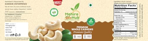 Image of MAHIRA HUB Pure Cashews Whole /Kaju, 900g, Nutritious & Delicious, Premium Kaju nuts, Rich in Protein, Magnesium & Phosphorus, Deluxe Size & Crunchy Nuts