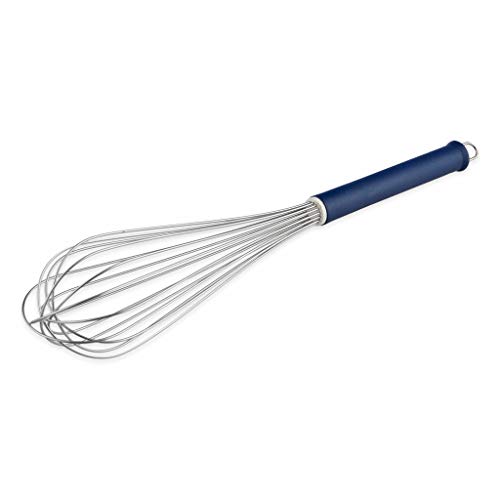 Thermohauser 5000145045 Varillas para batir (Acero Inoxidable), 40 cm de Longitud, Mango de plástico Azul y Colgador, con 16 Trabillas Poliamida