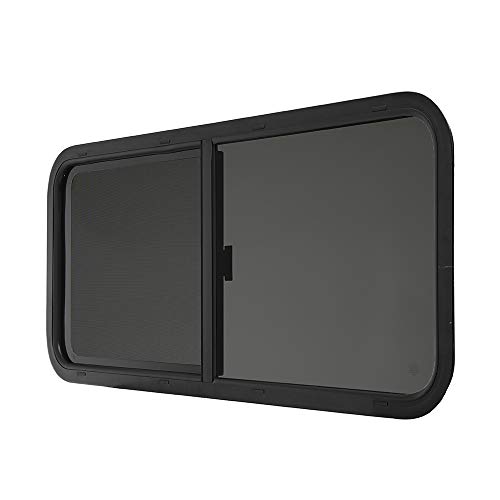 Toughgrade Horizontal Sliding Black Rv Window 48" X 20" X 1 1/2" Includes Mounting Ring And Screen #TOP2
