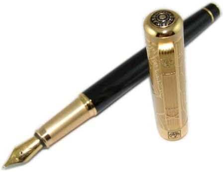 Lanxivi Picasso 902 Gentleman 24k Gold Plated Cap Luxury Style 22kgp Medium Nib Gift Box Pen