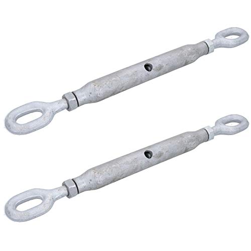 AB Tools 2PACK Rigging Screw 12mm Galvanised Eye to Eye Turnbuckle Straining