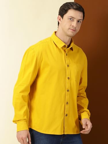 Image of Thomas Scott Men's | Solid | Full Sleeve | Loose Fit | 100% Cotton | Single Pocket | Spread Collar | Casual Shirt