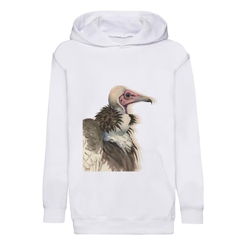 Sweat à capuche enfant vautour illustration ancienne bio