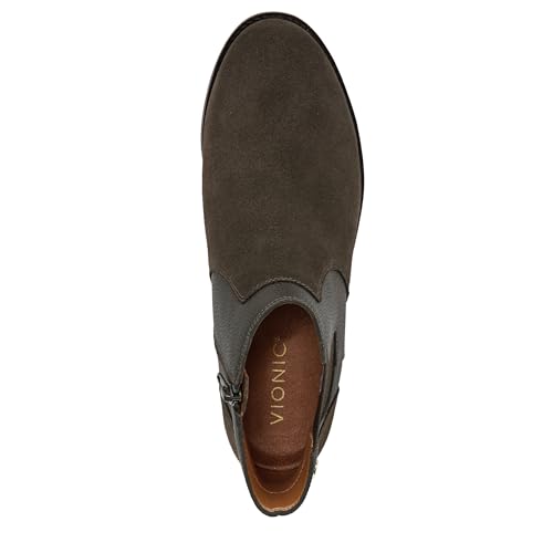 Image of Vionic Women's Ankle Bootie Finn - Comfortable Short Boots with Zipper Closure and Built in VIO Motion Technology, Providing Arch Support, Stability, Flexibility, and Cushioning, Sizes 5-12