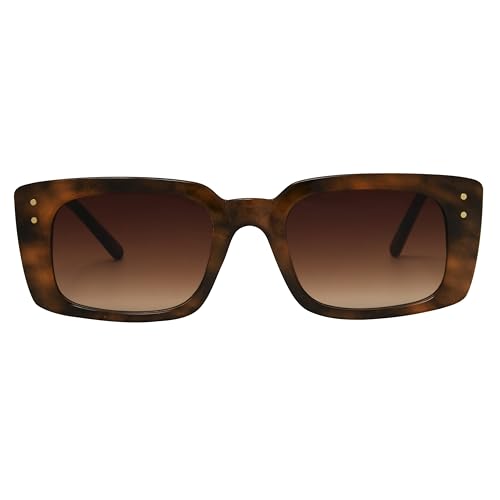 Frye Women's Janie Sunglasses Rectangle, Brown, 52 mm2