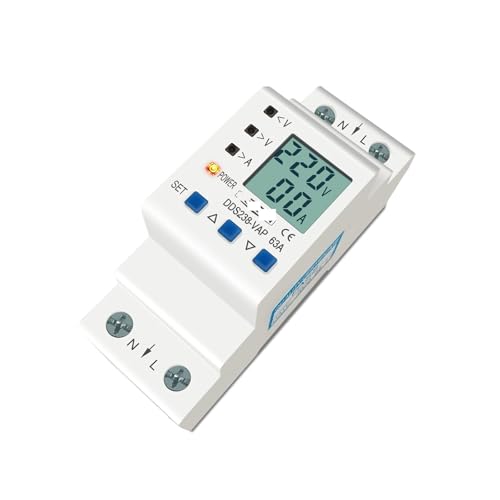 Voltímetro con límite corriente 63A y relé protector de subtensión ajustable 230V 3