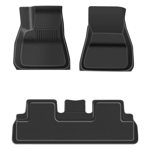 BA-BOLING Tesla Model 3 Floor Mats All Weather Floor Liners 3pcs Front and Rear Waterproof Lightweight Floor Mats Automotive Odorless Cover
