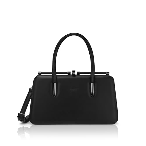 Image of Lavie Luxe Women's Book Dual Handle Frame Satchel Handbag | Satchel Bag for Work | Ladies Purse | Stylish Shoulder Bag | Gift For Women