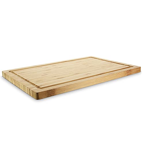 Tabla de cortar de bambú con ranura para jugos miniatura 1