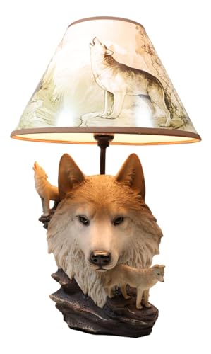 Ebros Gift Wildlife Rustic Full Moon Gray Wolf Akela Head Bust With Howling
