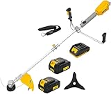 Nemura Débroussailleuse Batterie 40V - L: 43cm + Fil + Lame + 2 Batteries 4Ah et Chargeur Rapide - Outillage Jardin de qualité - Marque Française