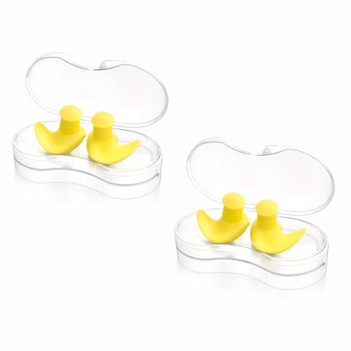 Image of Waterproof Silicone Swimming Ear Plugs for Adults & Kids | Reusable Soft Swim Ear Protection for Bathing, Shower, Diving & Water Sports | Comfortable Noise Reduction with Storage Case