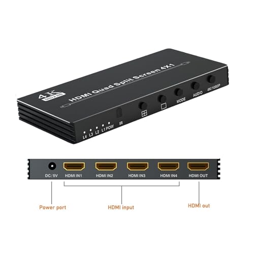 Multivisor cuádruple 4K conmutador continuo 4X1 HDMI 30 Hz de vídeo 5
