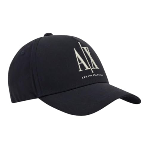 Armani Exchange Casquette de Baseball pour Homme avec visière incurvée et Logo contrasté, Noir, TU, Black Beauty, Taille Unique