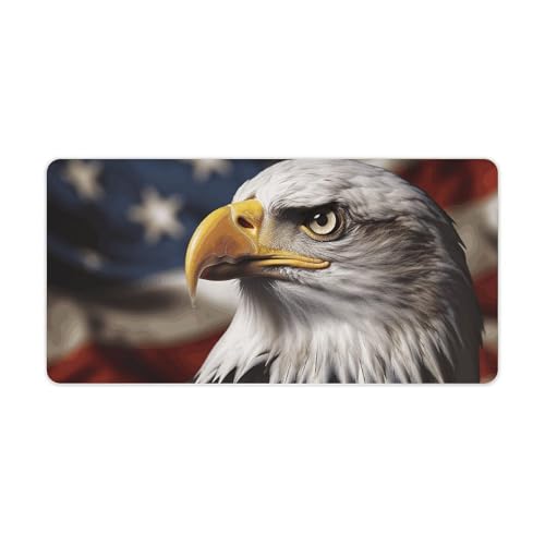 Tapis de souris grand format 60x30 cm aigle américain pour bureau