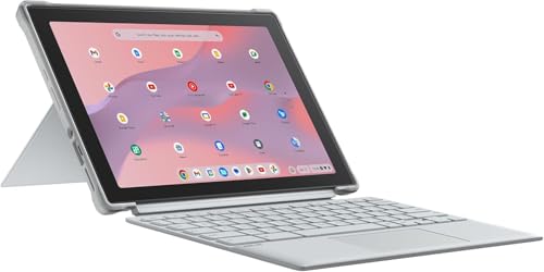 Image of ASUS Chromebook CM30 Detachable 10.5 Inch 2-in-1 Laptop and Tablet | FHD Touchscreen Display, Fast-Charging Stylus | 4GB RAM, 64GB Storage | WiFi 6 | ChromeOS, Fog Silver | 12HR Battery Life