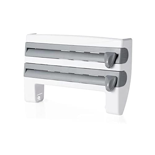 Suporte Rolo Papel Toalha Alumínio Porta Temperos De Parede