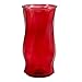 Royal Imports Flower Rose Bunch Glass Vase Decorative Centerpiece for Home or Wedding (Fits Dozen Roses) - Optic-Swirl Style - 9.5" Tall, 4.5" Opening, Red