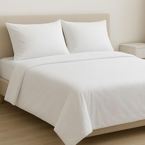 MAXIME MAISON - Completo Lenzuola Matrimoniali Cotone 100% Made in Italy, Set Lenzuola Letto Matrimoniale Anallergiche con Federe Tinta Unita, Biancheria da Letto Certificata Oeko Tex Standard 100