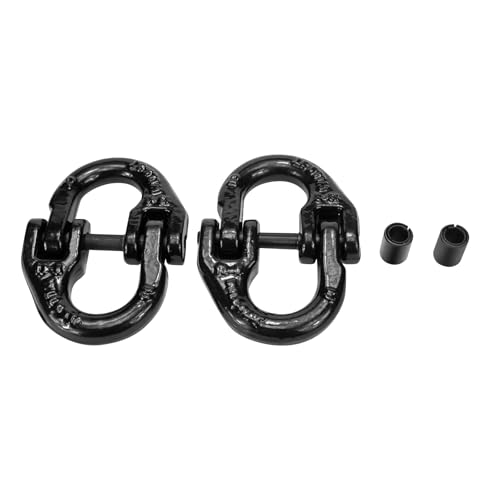 BOKE YOUNG 1/2 inch Tow Hitch Hammer Lock Safety Chain Adapter Connector Link Hammerlock Coupling Link, G80 Alloy Steel, 12000 Lbs Loading, Black, 2Pcs