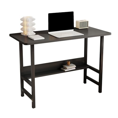 学習机,パソコンデスク,デスク収納,二層収納、大容量収納、広々としたデスクトップ、自由な配置、より快適な使用感、さまざまなシナリオに適しています。(Black,80*40*70cm/31.5*15.7*27.6in)