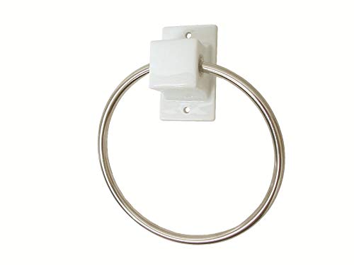 TOALLERO ARO Cubo Pared Cubo BAÑO Porcelana Blanco
