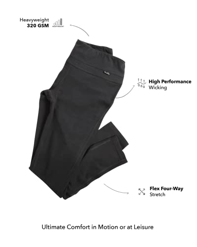Women's Flex Merino Legging by Woolly | RWS Certified | Ultra-Soft, Breathable, Seattle Designed - Charcoal Grey - XL