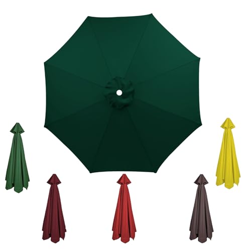 Toldo De Recambio De Sombrilla2 m/2,30 m/2,7 m/3,0 m, Repuesto para sombrilla de patio, Toldo de repuesto para sombrilla para 6/8 varillas estándar voladizo para colgar sombrillas(Color:Dark green,Siz