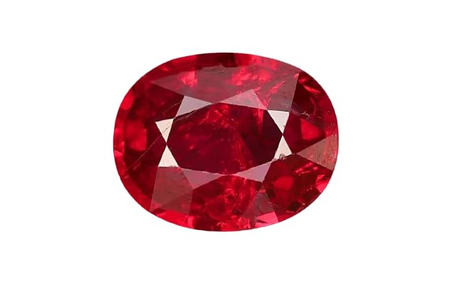 Shree JamsShree Jewelrs 6.25 Ratti Ruby Oval Shape Gemstone Original and Certified Natural Manik Unheated and Untreated Gemstone for Gift Man And Women +A, 6.25, Gemstone, Ruby
