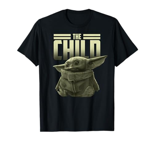 T-Shirt Star Wars The Mandalorian Grogu, haut col rond imprimé pour style streetwear urbain