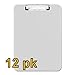 Value Pack of 12 - Low Profile Plastic Clipboards, letter size (Clear)