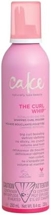 Cake Beauty Curl Mousse, The Curl Whip – Defining & Volumizing Hair Mousse– For Frizz Control & Added Hold – Vitamin E & Aloe Vera – For Curly Hair - 8.4 Oz / 250 mL