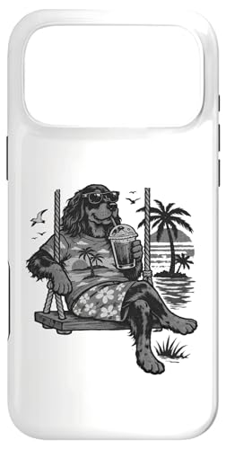 Gordon Setter �X�C���O�ŃA�C�X�R�[�q�[������ �ʔ��� b&w �X�}�z�P�[�X iPhone 17 Pro Max �p