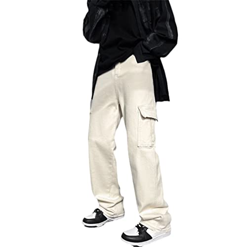 Pantalon cargo denim homme à grandes poches style hip-hop robuste