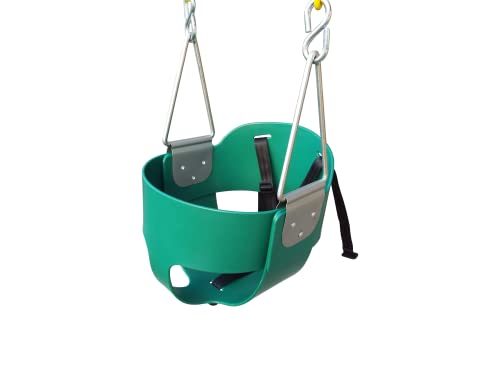 Safari Swings Heavy Duty High Back Full Bucket Toddler Swing Seat, Fully Assembled With Coated Swing Chains & Exclusive Safety Harness #TOP3