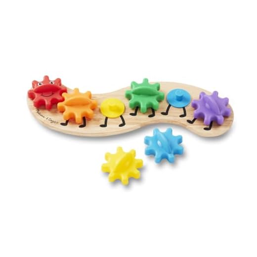 Melissa & Doug Rainbow Caterpillar Gear Toy With 6 Interchangeable Gears - For Toddlers And Babies