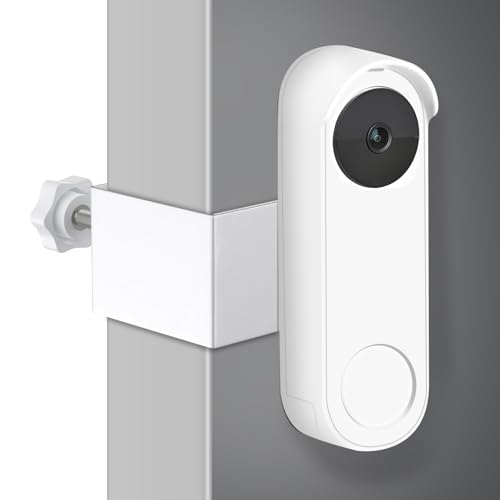 No Drill Anti-Theft Mount for Google Nest Doorbell (Battery) Easy Installation Adjustable Doorbell Mount for Apartments Rentals and Dorms (White)