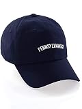 Daxton USA Cities Baseball Dad Hat Cap Cotton Unstructure Low Profile Strapback - Pennsylvania Navy White