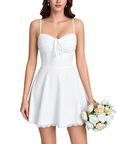 JKMNAO Women Summer Corset Mini Dress Floral Spaghetti Strap Flowy
