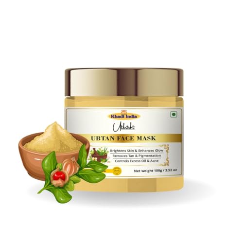 Image of Khadi Ubtan Face Mask 100g | For Breakouts, Tanning & Glowing Skin | With Turmeric, Besan, Rose Water & Sandalwood Powder | Removes Dirt & Impurities | For Men & Women