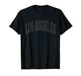 Los Angeles Arched Style Black Text and Outline T-Shirt