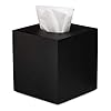 Matte Black Collection Square Tissue Box Cover