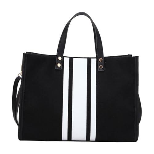 Healeved Bolso Tote Mujer Grande Capacidad Diseño Rayas Moderno Bandolera Ajustable Cómodo para Diario Resistente con Cierre Suave y Hebilla Fuerte para Trabajo y Viaje