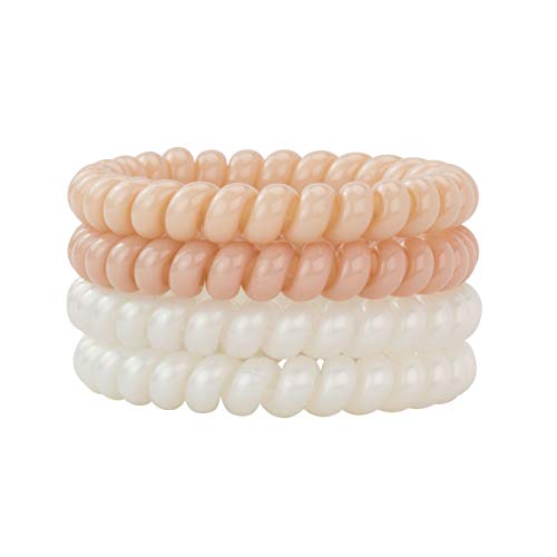 Kitsch Slick Large Spiral Hair Ties, Hair Coils, Hair Bands (Nude)