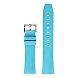 Correa de reloj de caucho fluorado compatible con Swatch X Omega MoonSwatch Correa de reloj FKM de liberación rápida de 20 mm y 22 mm compatible con pulsera Rolex Seiko Blancpain(Light blue,20mm)