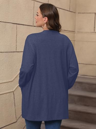 Image of AusLook Women's Plus Size Lightweight Open Front Cardigan 3 /4 Sleeve Cover Ups Shrugs Shawls and Wraps Kimono Jacket Coat