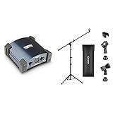 LD Systems LDI 02 - Caja de Inyección Directa Activa & CAHAYA Soporte de Micrófono con Brazo con Dos Pinzas para Microfonos Pie de Micrófono Plegable