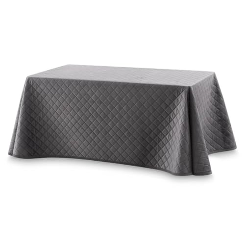 Lanovenanube Falda Camilla Velvet Acolchada, Enaguilla de Invierno Rectangular, Medida 60x100, Color Gris. Faldilla para Mesa Que Mantiene el Calor, de Tejido Aterciopelado y Tacto Extra Suave