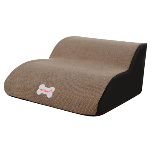 Whtkoph ペット用階段2段、犬と猫のための高ベッド用ステップ, キャメル